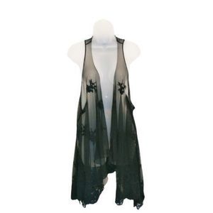 NWT Torrid Black Embellished Mesh Vest